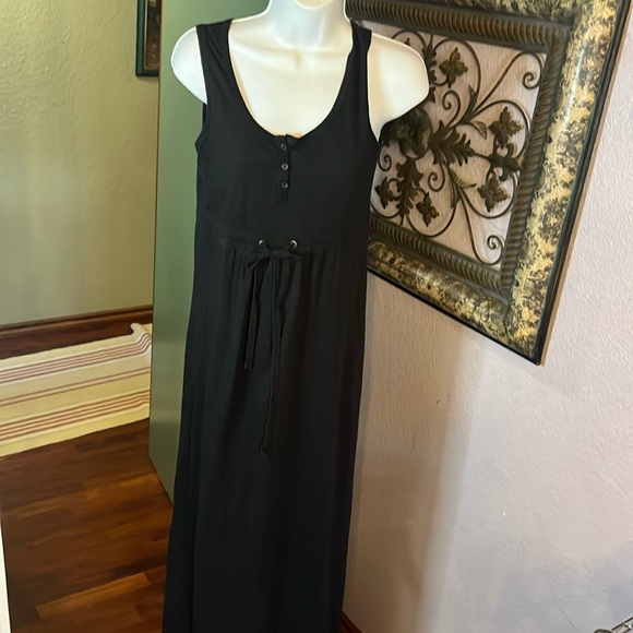 Eddie Bauer Black Maxi Empire Waist Sleeveless Knit Sz S - Picture 1 of 12